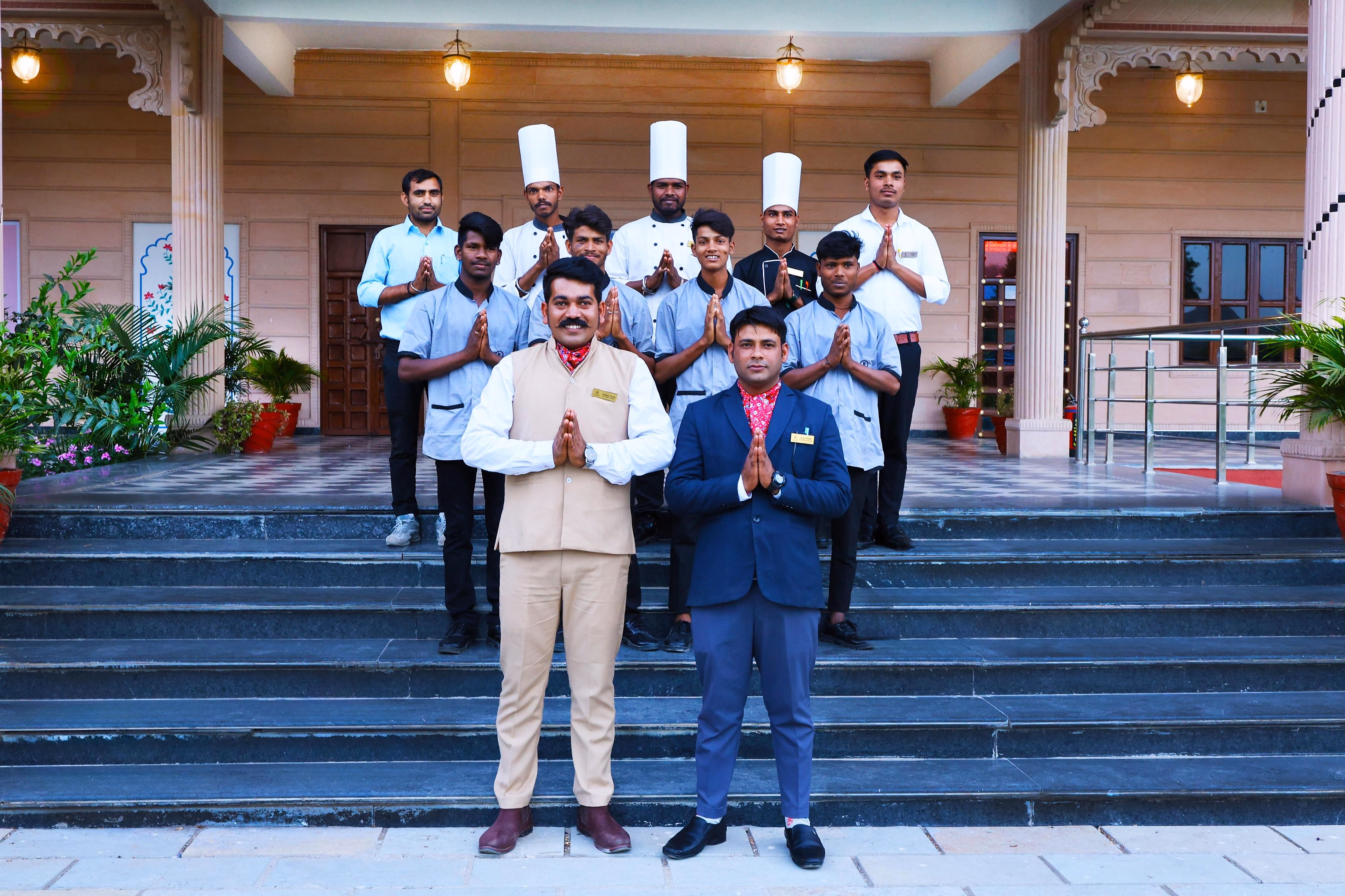 Energetic and professional staff of Jai Niwas Palace